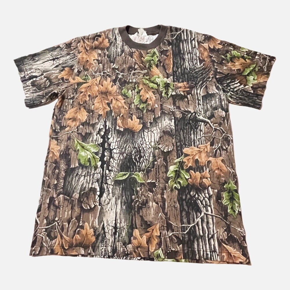 Vintage Trebark Camo Hunting Camouflage Mens Outdoors Hiking Duxbak T Shirt